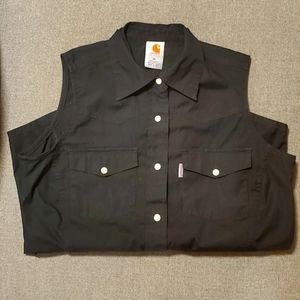 Carhartt Sleeveless Pearl Button-down Sz M